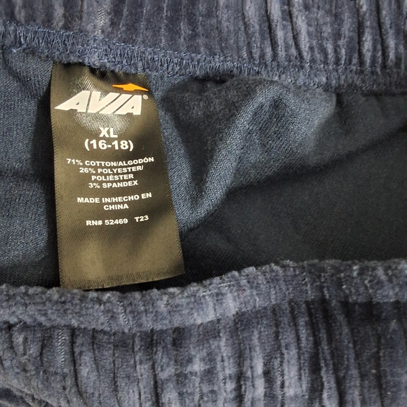NWT Women's Dark Navy Blue Athleisure Rib Velour Wide Leg Pants, Size XL(16-18) - Picture 5 of 5